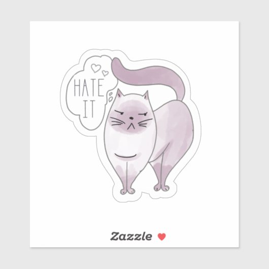 Haat het Kat Sticker (Vel)