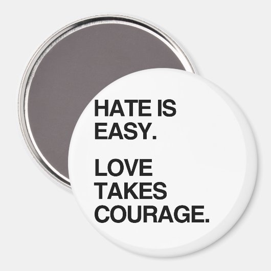 HAAT IS GEMAKKELIJK. LOVE TAKSCOURAGE MAGNEET (Voorkant / Achterkant)
