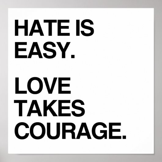HAAT IS GEMAKKELIJK. LOVE TAKSCOURAGE POSTER (Voorkant)