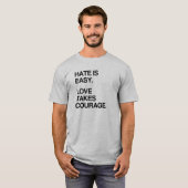 HAAT IS GEMAKKELIJK. LOVE TAKSCOURAGE T-SHIRT (Voorkant volledig)