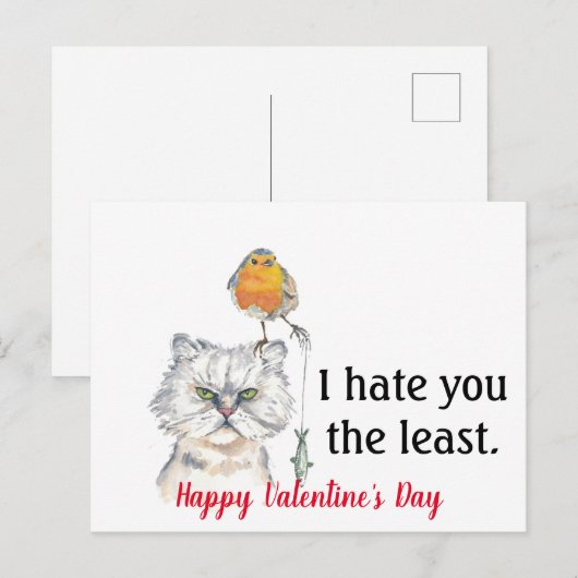 Haat je de minst grappige Valentijn Feestdagenkaart (Voorkant / Achterkant)