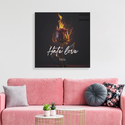 Haat liefde muur kunst en decor canvas afdruk (Insitu (Woonkamer))