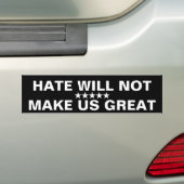 Haat maakt ons niet groot bumpersticker (Op auto)