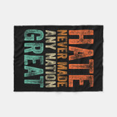 Haat maakte nooit een natie groot grappig anti-Tru Fleece Deken (Voorkant (Horizontaal))