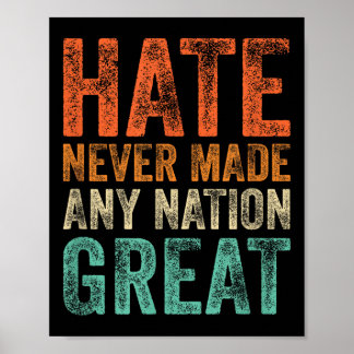 Haat maakte nooit een natie groot grappig anti-Tru Poster