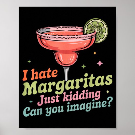 Haat margaritas cinco de mayo zomer pub bar poster (Voorkant)
