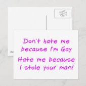 Haat me niet omdat ik homo ben briefkaart (Voorkant / Achterkant)