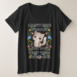 Haat mensen grappige kat grote maat t-shirt