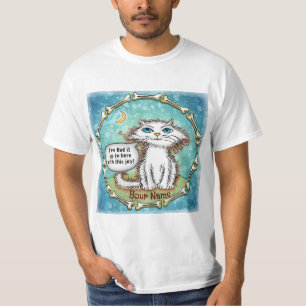 Haat mijn baan, krabbelt kat t-shirt