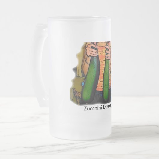 Haat mijn "Dubbele Z" Zucchinis niet! Matglas Bierpul (Voorkant links)