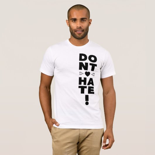 Haat niet op WIT T-shirt (Voorkant volledig)