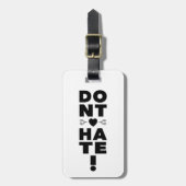 Haat niet op WITTE Bagagelabel (Voorkant verticaal)