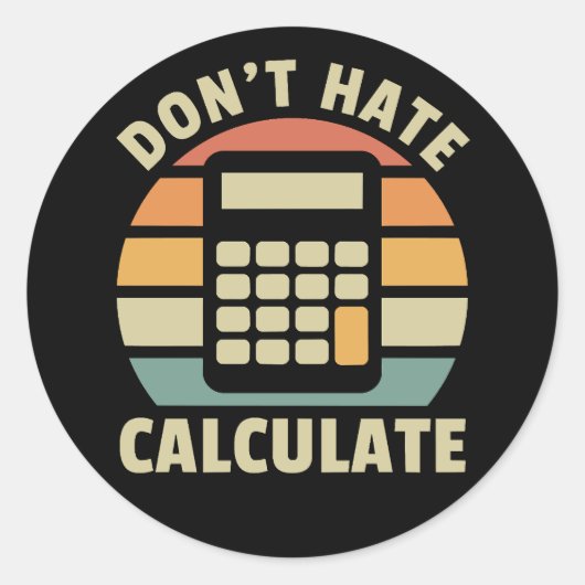 Haat retro calculator niet ronde sticker (Voorkant)
