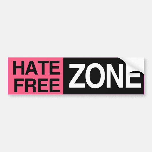 HAAT VRIJE ZONE -.png Bumpersticker (Voorkant)