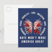 Haat zal Amerika niet groot maken Feestdagenkaart (Voorkant / Achterkant)