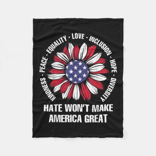 Haat zal Amerika niet groot maken Fleece Deken (Voorkant)