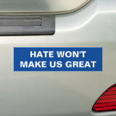 Haat zal ons geen grote Bumpersticker maken (Op auto)