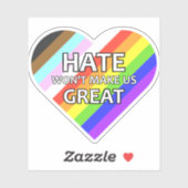 Haat zal ons geen grote Vinyl Heart Sticker maken (Vel)