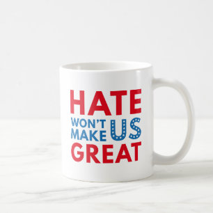 Haat zal ons niet groot maken koffiemok