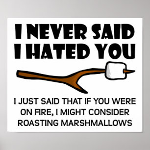 Haatdragende Marshmallows Grappige Poster