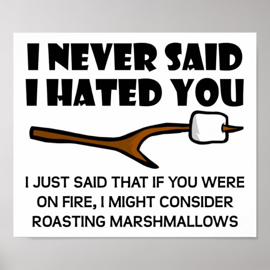 Haatdragende Marshmallows Grappige Poster (Voorkant)