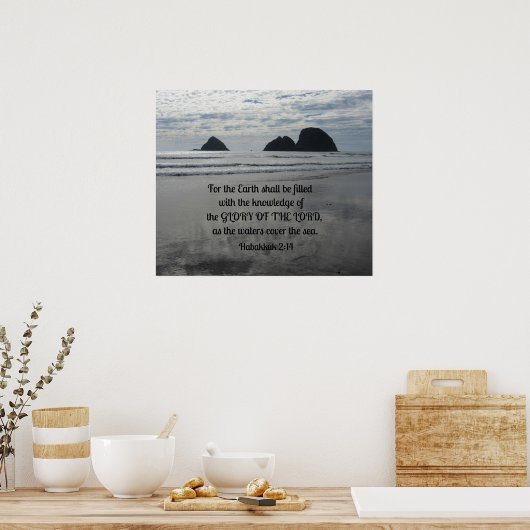 Habakkuk 2:14 Voor de aarde moet ... Poster (Keuken)