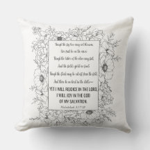 Habakkuk 3:17-18 Bijbelvers Floral Line Art