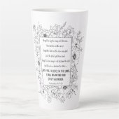 Habakkuk 3:17-18 Bijbelvers Floral Line Art Latte Mok (Voorkant)