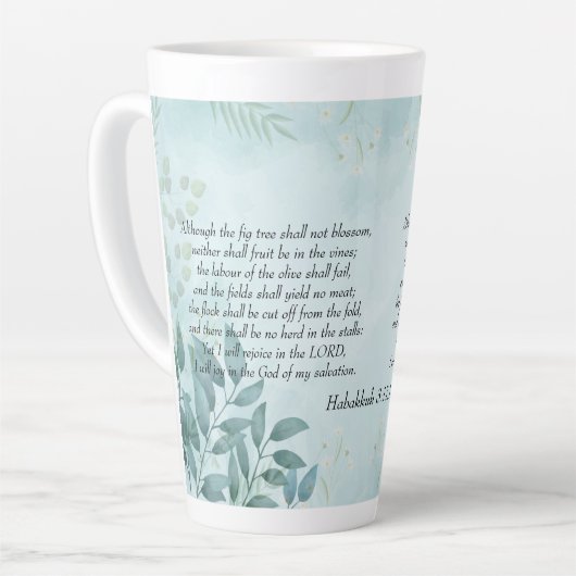 Habakkuk 3:17,18 latte mok (Linkerhoek)