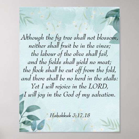 Habakkuk 3:17,18 poster (Voorkant)