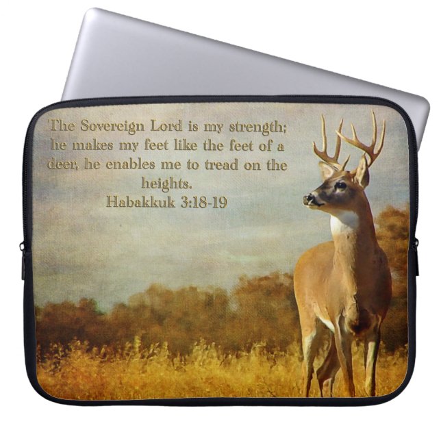 Habakkuk 3:18 Inspirerend Laptop Sleeve (Voorkant)