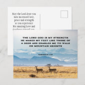 Habakkuk 3:19 Bijbel Verse Deer en Bergen Briefkaart (Voorkant / Achterkant)