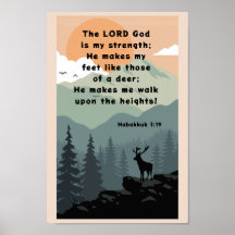 Habakkuk 3:19 Bijbel Verse Deer op Berg