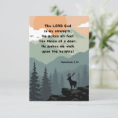 Habakkuk 3:19 Bijbelse Verse Deer Mountains Flat K (Staand voorkant)
