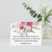 Habakkuk 3:19 Bijbelverse Motivatie Briefkaart (Staand voorkant)