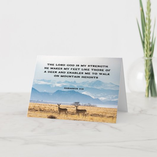 Habakkuk 3:19 De LORD God is mijn STERKTE Bijbel Kaart (Voorkant)
