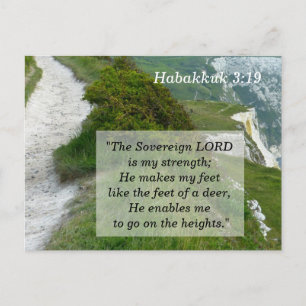 Habakkuk 3 19 Scripture Memory Card Briefkaart