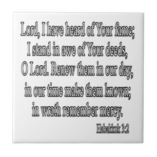 Habakkuk 3:2 vierkant tegeltje