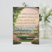 Habakuk 2:3 KJV Bijbelvers Pic Wenskaart Kaart (Staand voorkant)