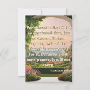 Habakuk 2:3 KJV Bijbelvers Pic Wenskaart Kaart