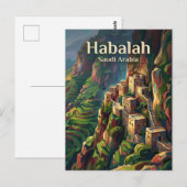 Habalah-dorp Saudi-Arabië Briefkaart (Voorkant / Achterkant)
