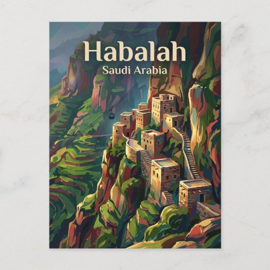 Habalah-dorp Saudi-Arabië Briefkaart (Voorkant)