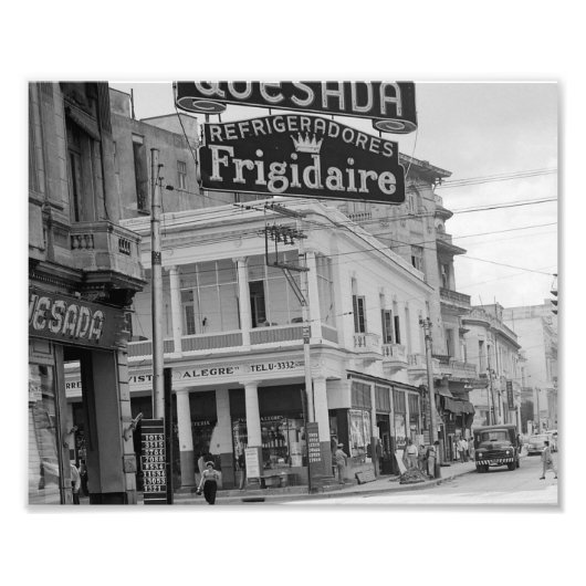 Habana Cuba Lamparas Quesada 1955 Foto Afdruk (Voorkant)
