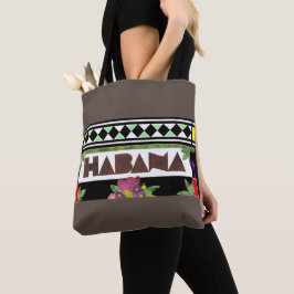 HABANA Glas in lood Impression Kaki Rim Tote Bag