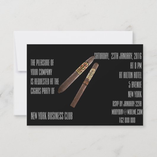 Habana sigaren luxe chique uitnodiging (Achterkant)