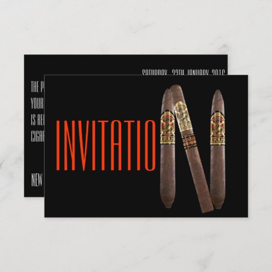 Habana sigaren luxe chique uitnodiging (Voorkant / Achterkant)