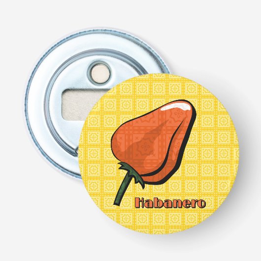 Habanero Chili Pepper Bottle Open Button Flesopener (Voorkant)