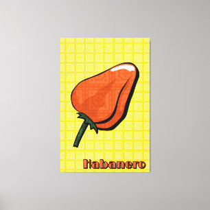 Habanero Chili Pepper Canvas Art Afdruk