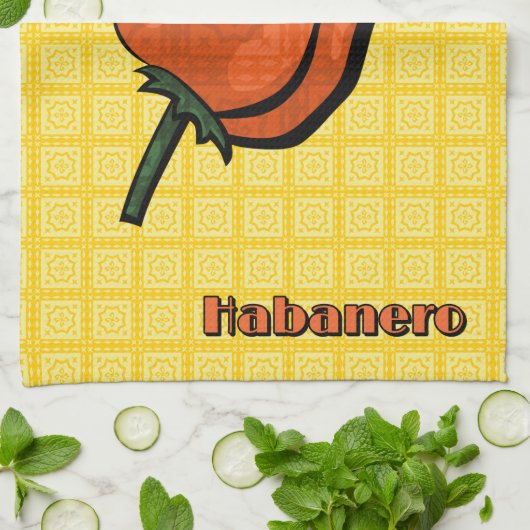 Habanero Chili Pepper Keukenhanddoek (Gevouwen)