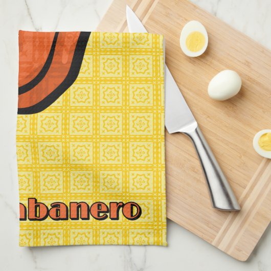 Habanero Chili Pepper Keukenhanddoek (Quarter Fold)